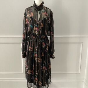 Vintage 80’s Custom Made Chiffon Floral Dress by Local Toronto Seamstress